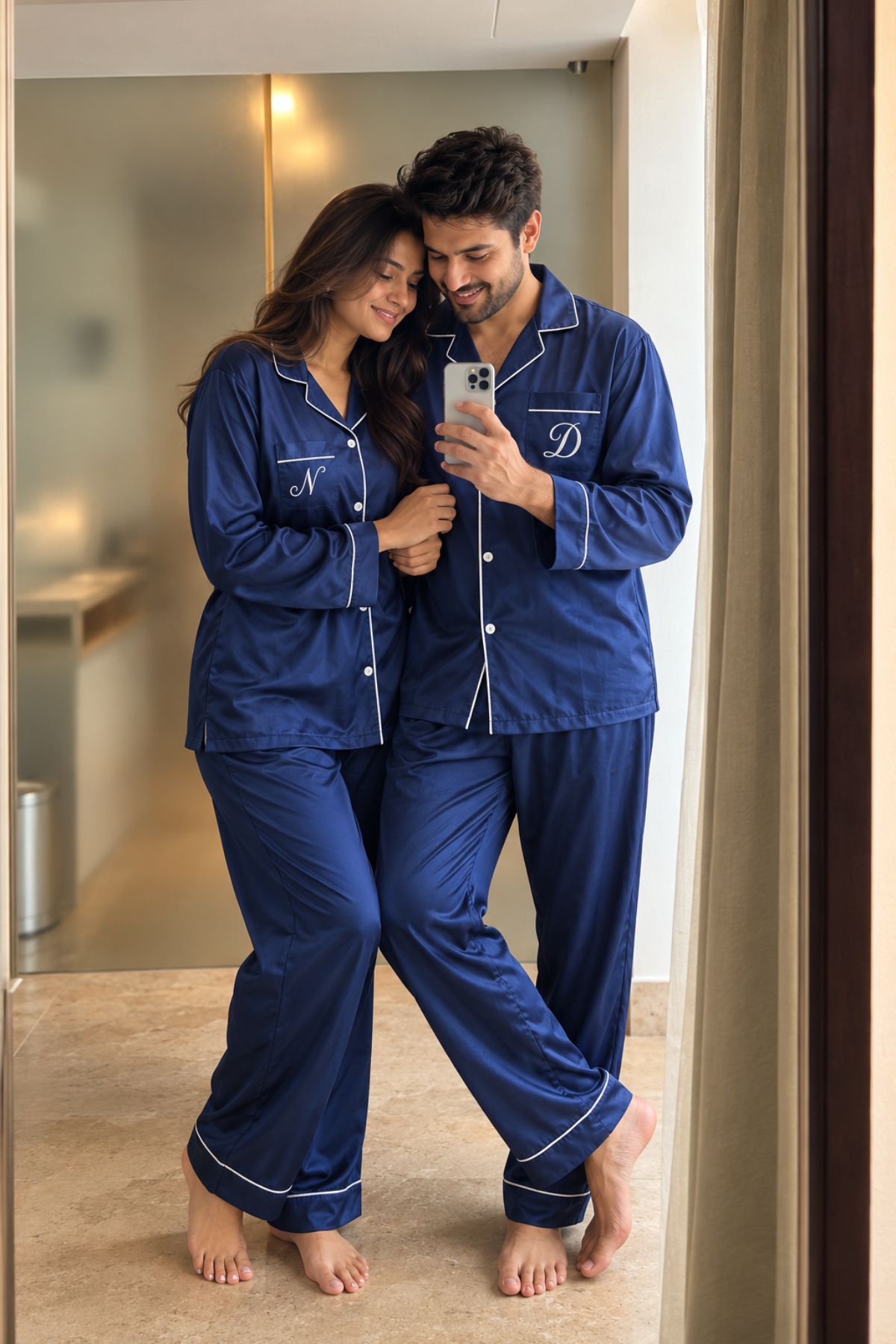 SKYLINE SERENITY COUPLE NIGHTSUITS SET