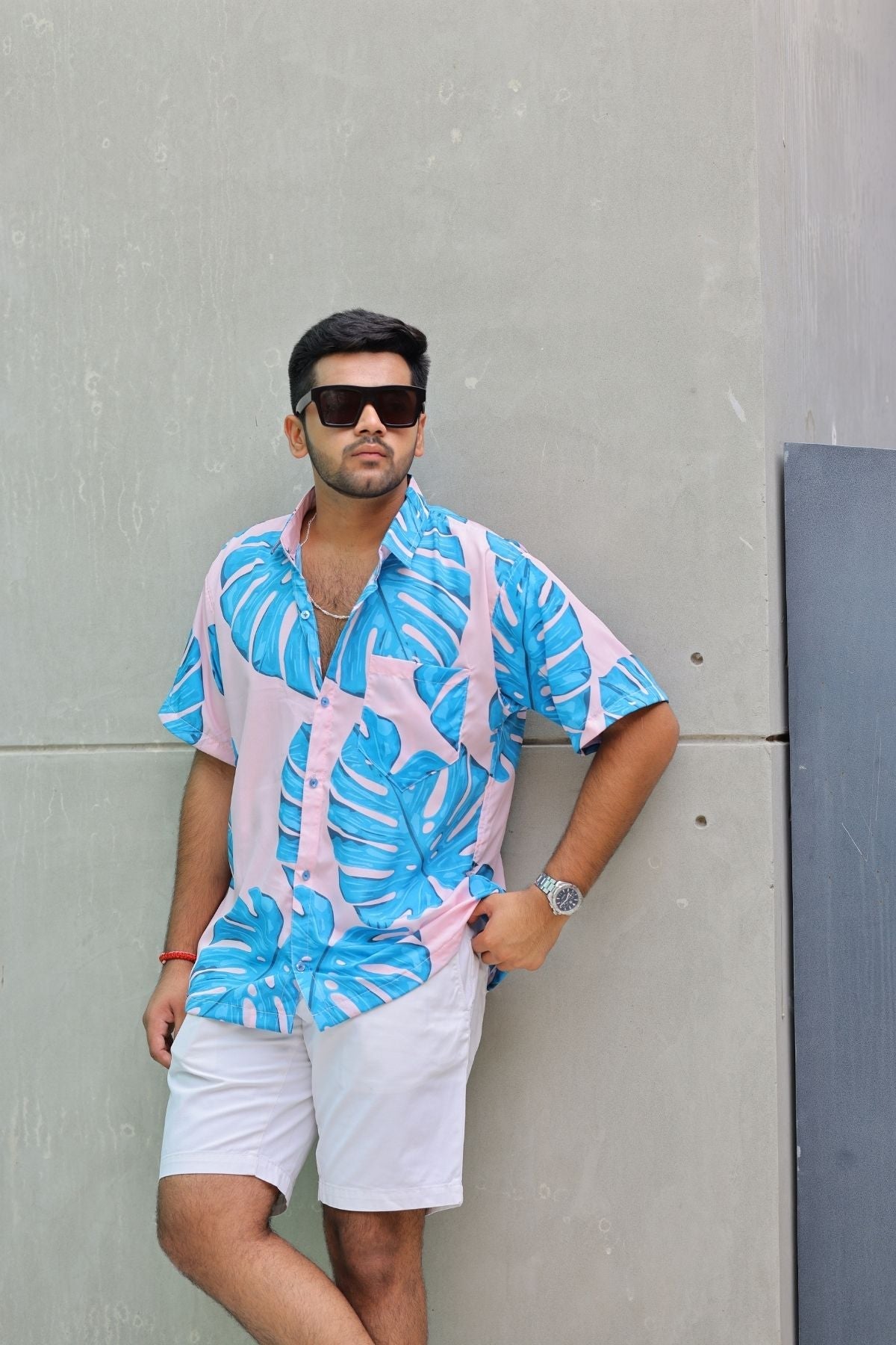 BLUE MONSTERA COUPLE SET