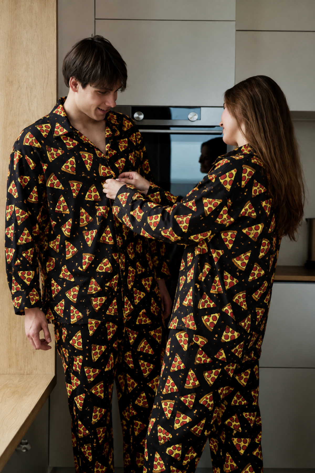 PIZZA DELIGHT COUPLE  NIGHTSUITS SET