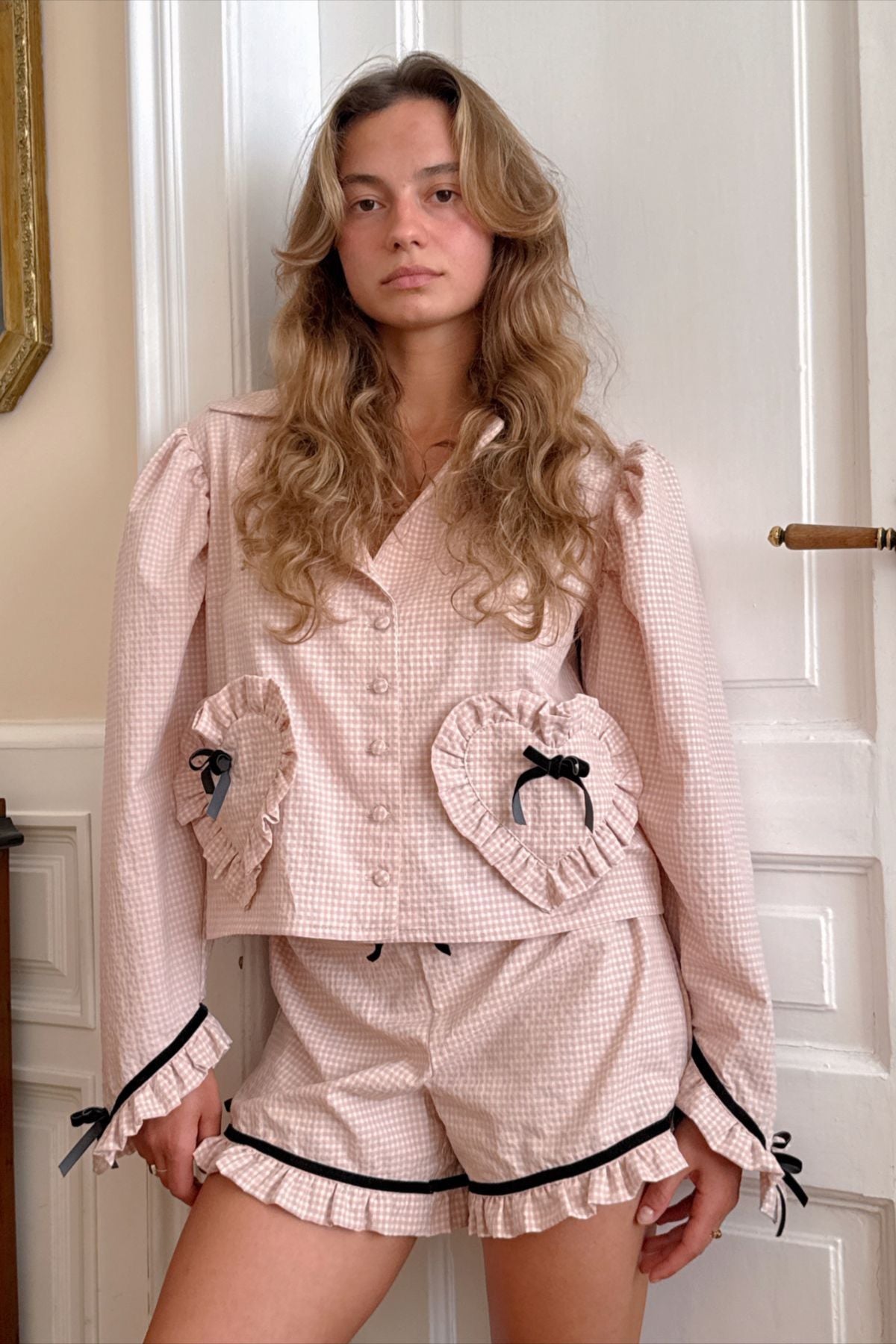 Blush Bow Dreams Women Night Suit Set