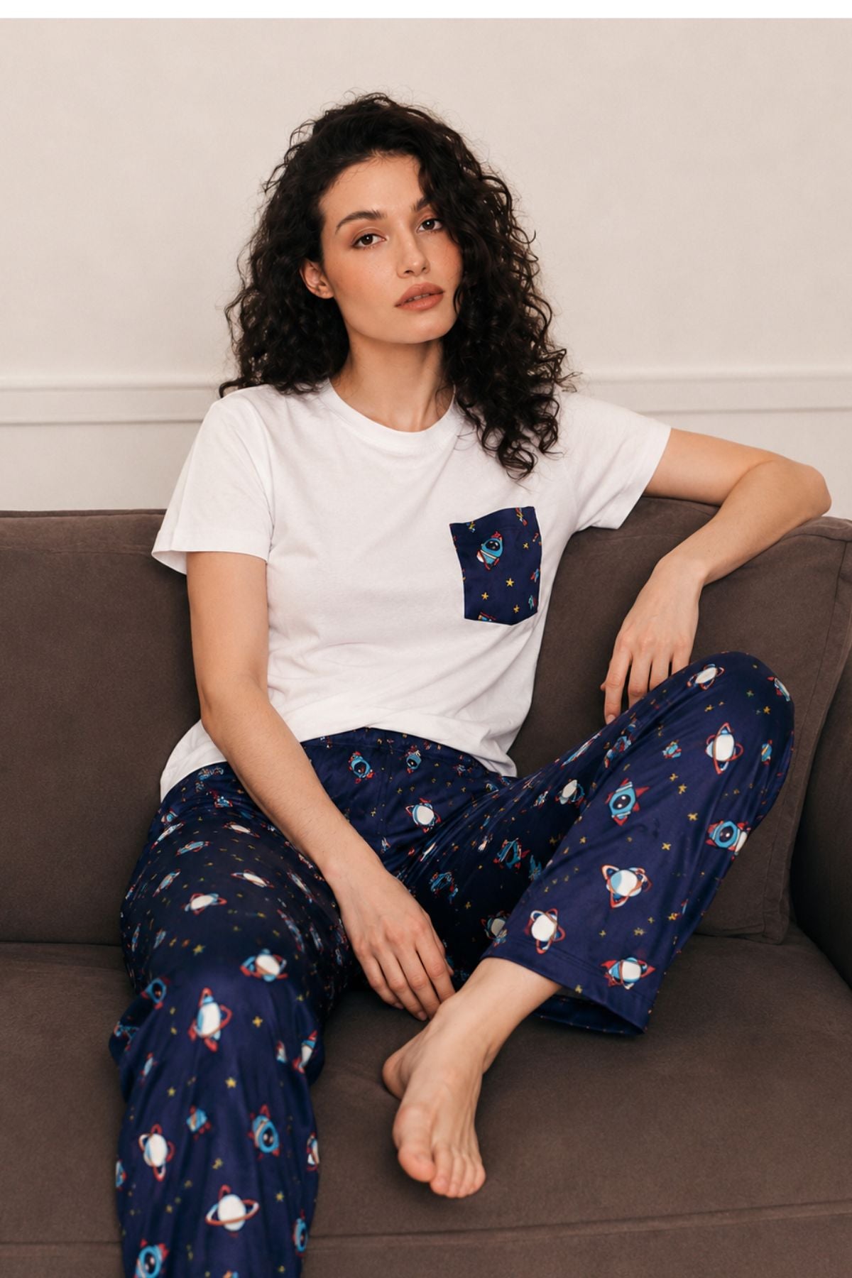 COSMIC ROCKET COUPLE NIGHTSUITS SET