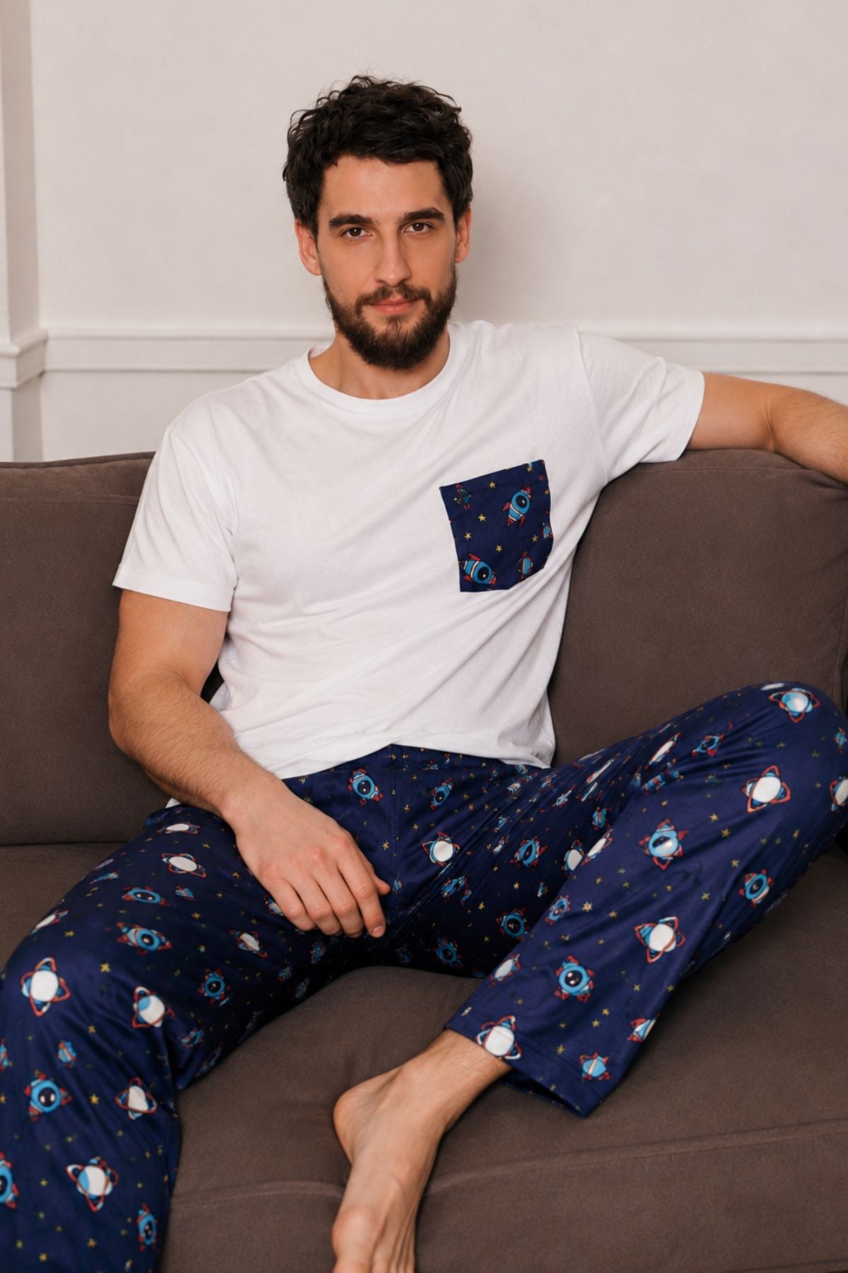 COSMIC ROCKET COUPLE NIGHTSUITS SET