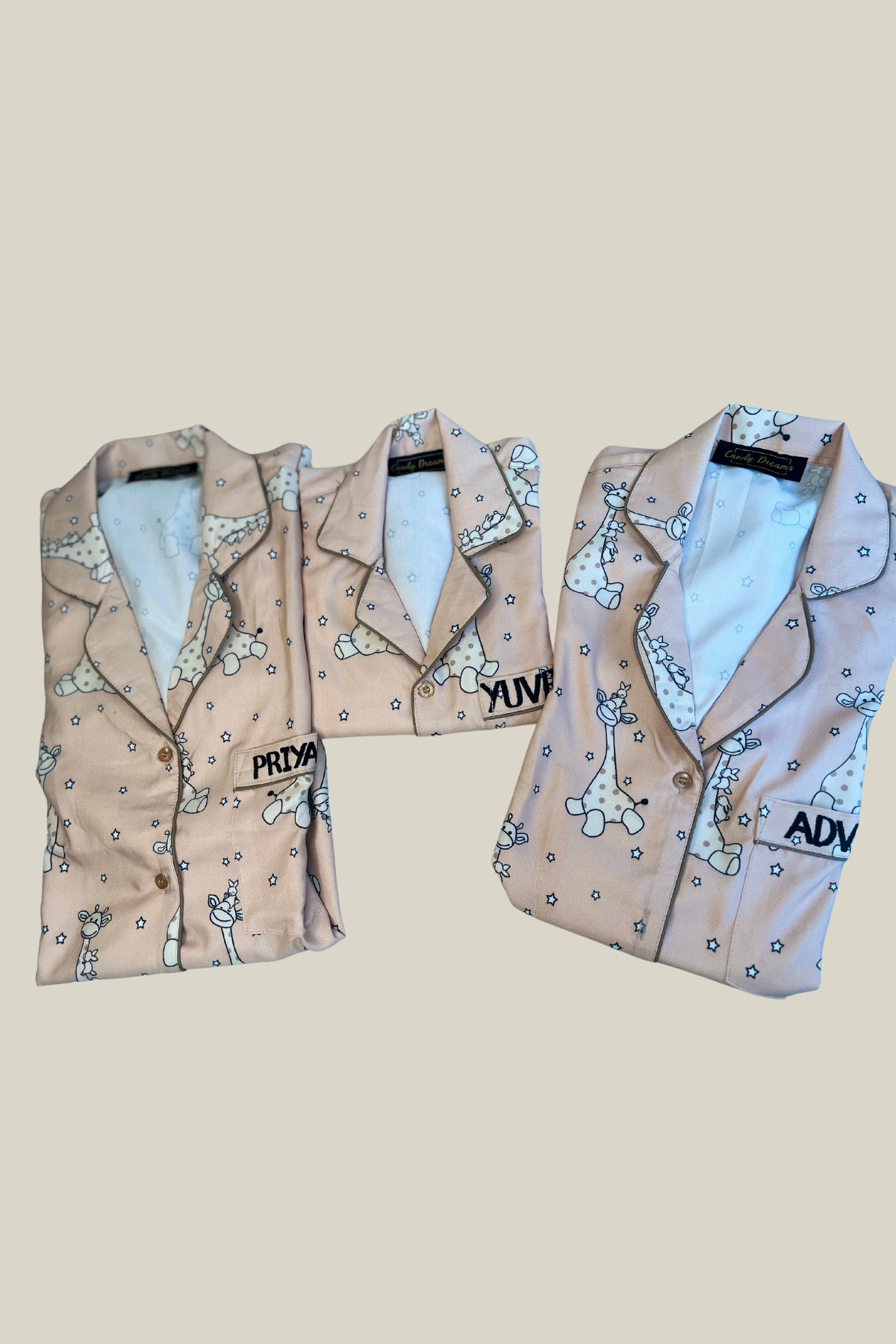 GIRAFFE GLOW FAMILY NIGHTSUITS SET