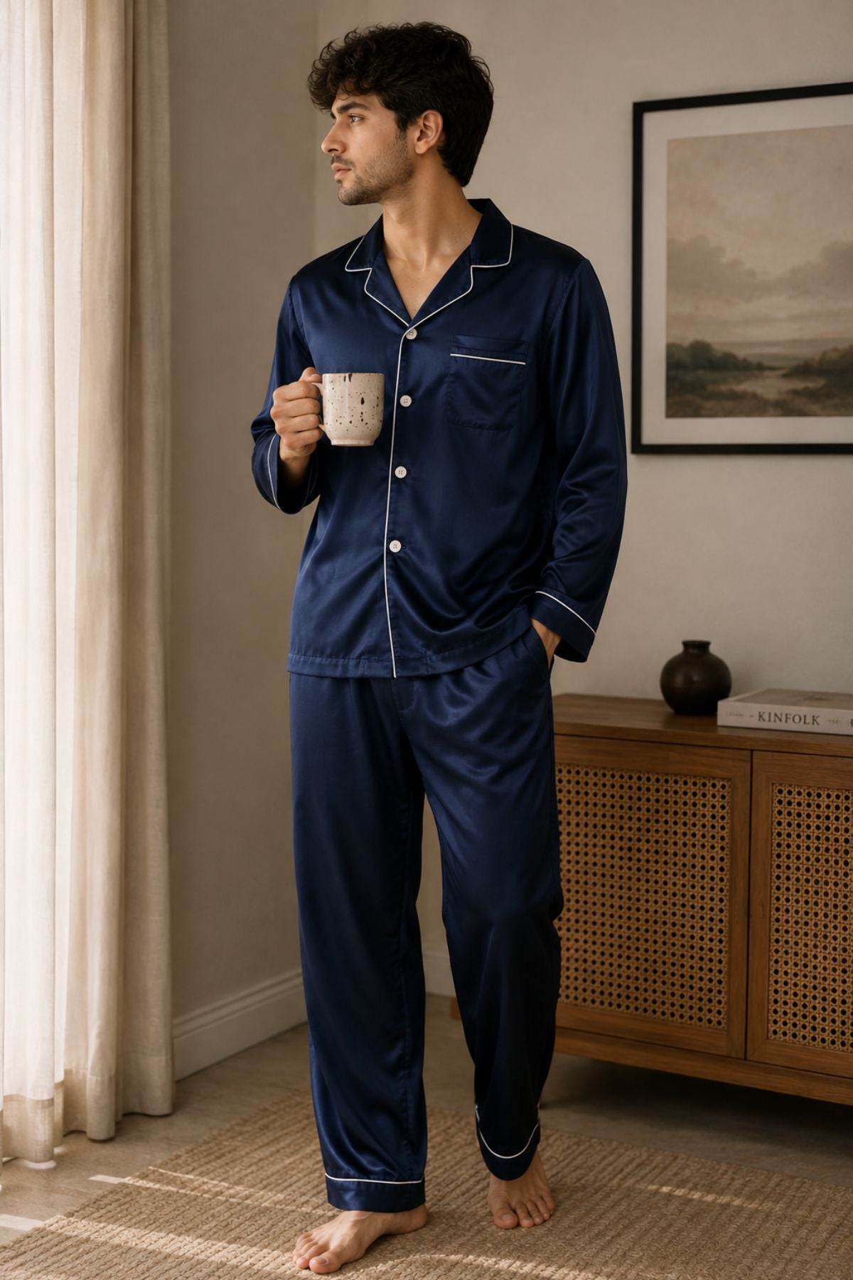 PRUSSIAN BLUE COUPLE NIGHTSUITS  SET