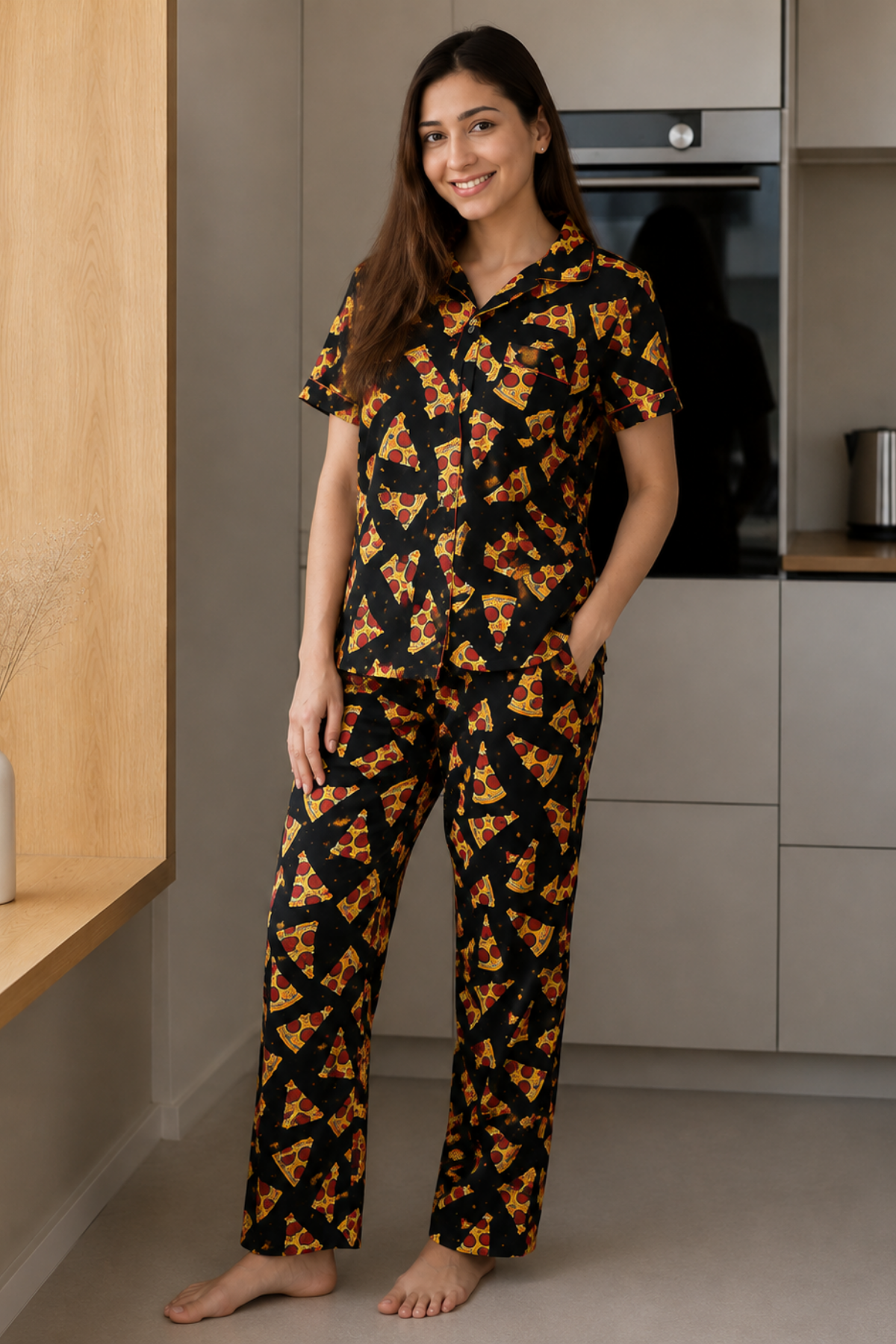 PIZZA DELIGHT COUPLE  NIGHTSUITS SET