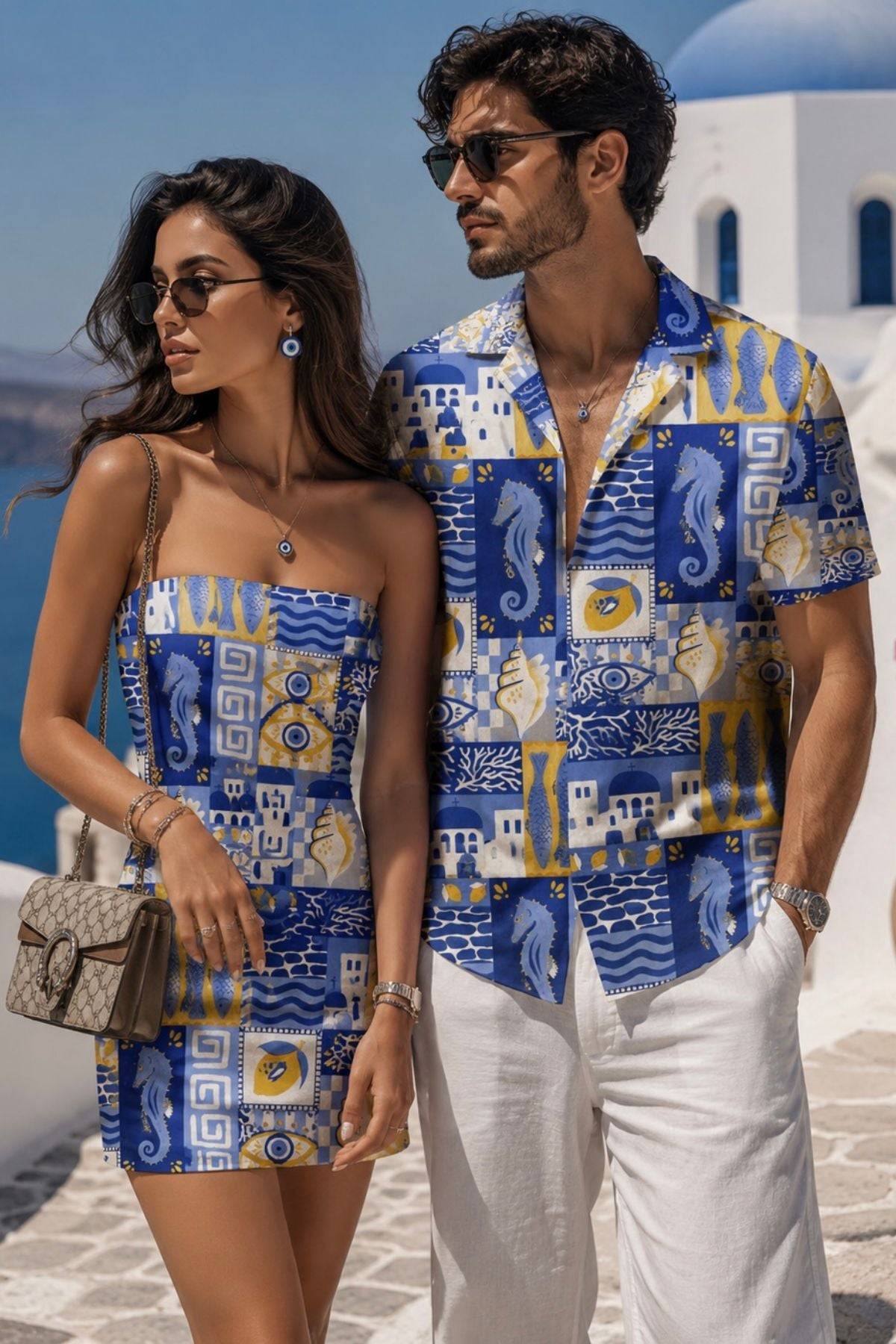 Blue Mosaic Men Shirt