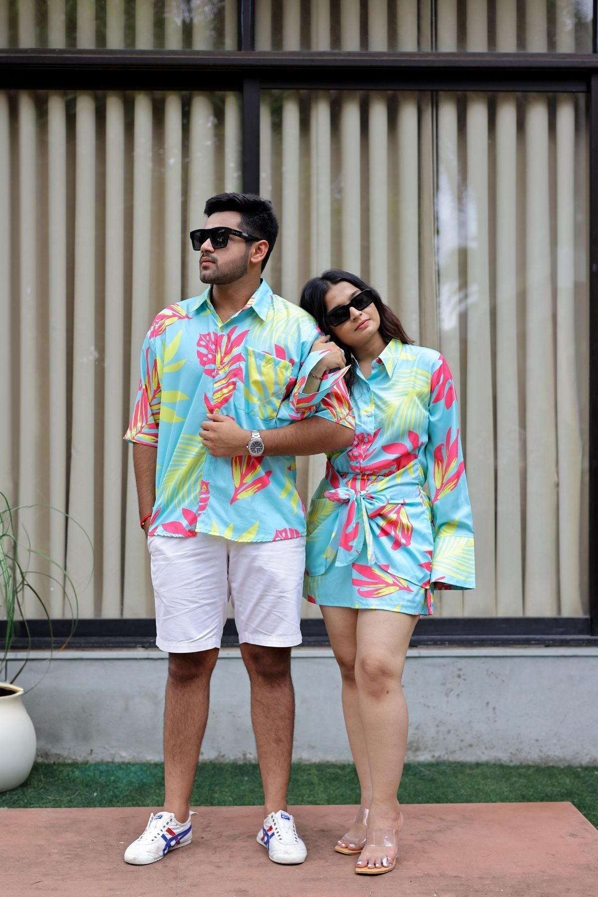 NEON PALM WOMEN DRESS