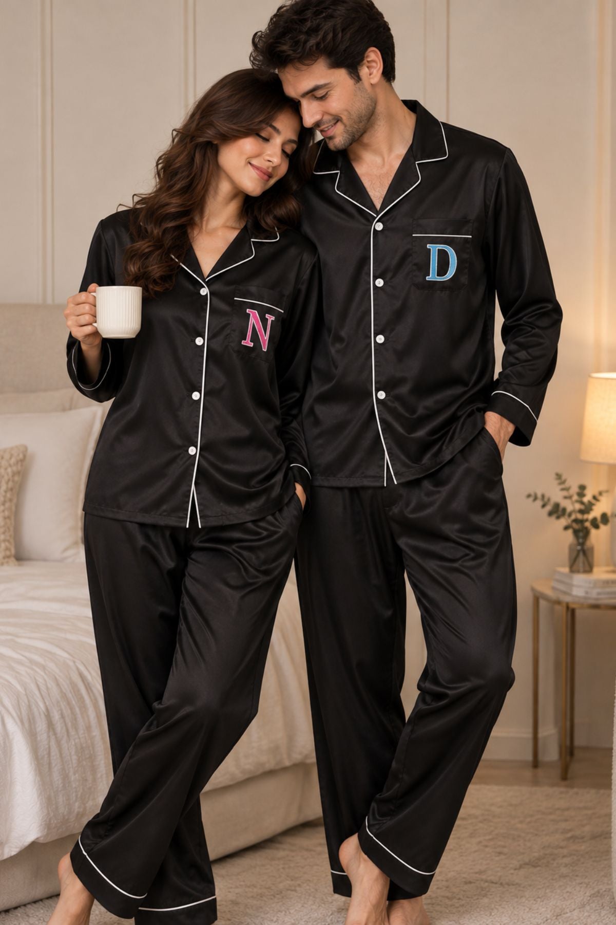 ELEGANT TWILIGHT COUPLE NIGHTSUITS SET
