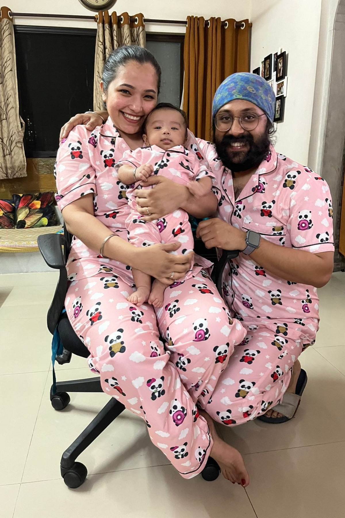 BLUSH PANDA FAMILY NIGHTSUITS SET