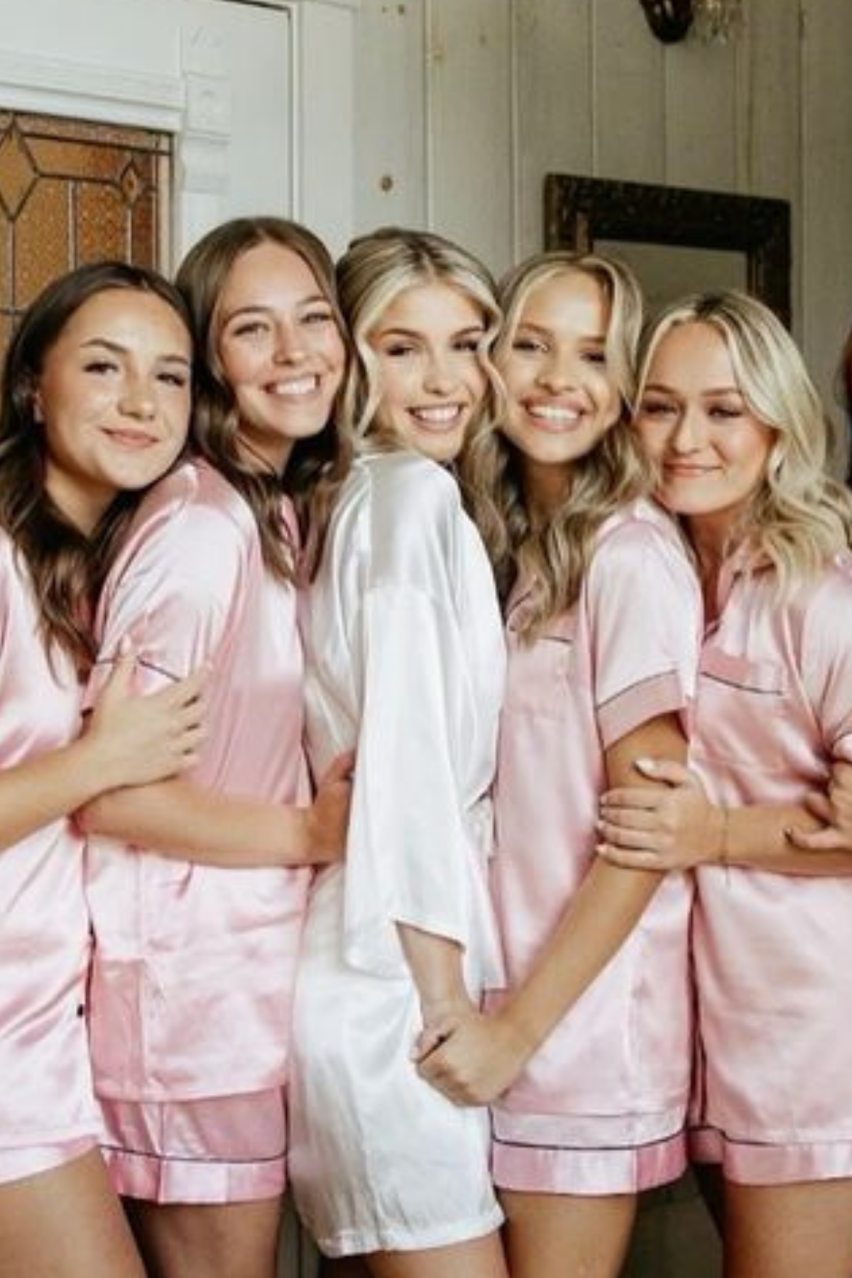 PASTEL PINK BRIDE AND BRIDEMAIDS NIGHTSUITS