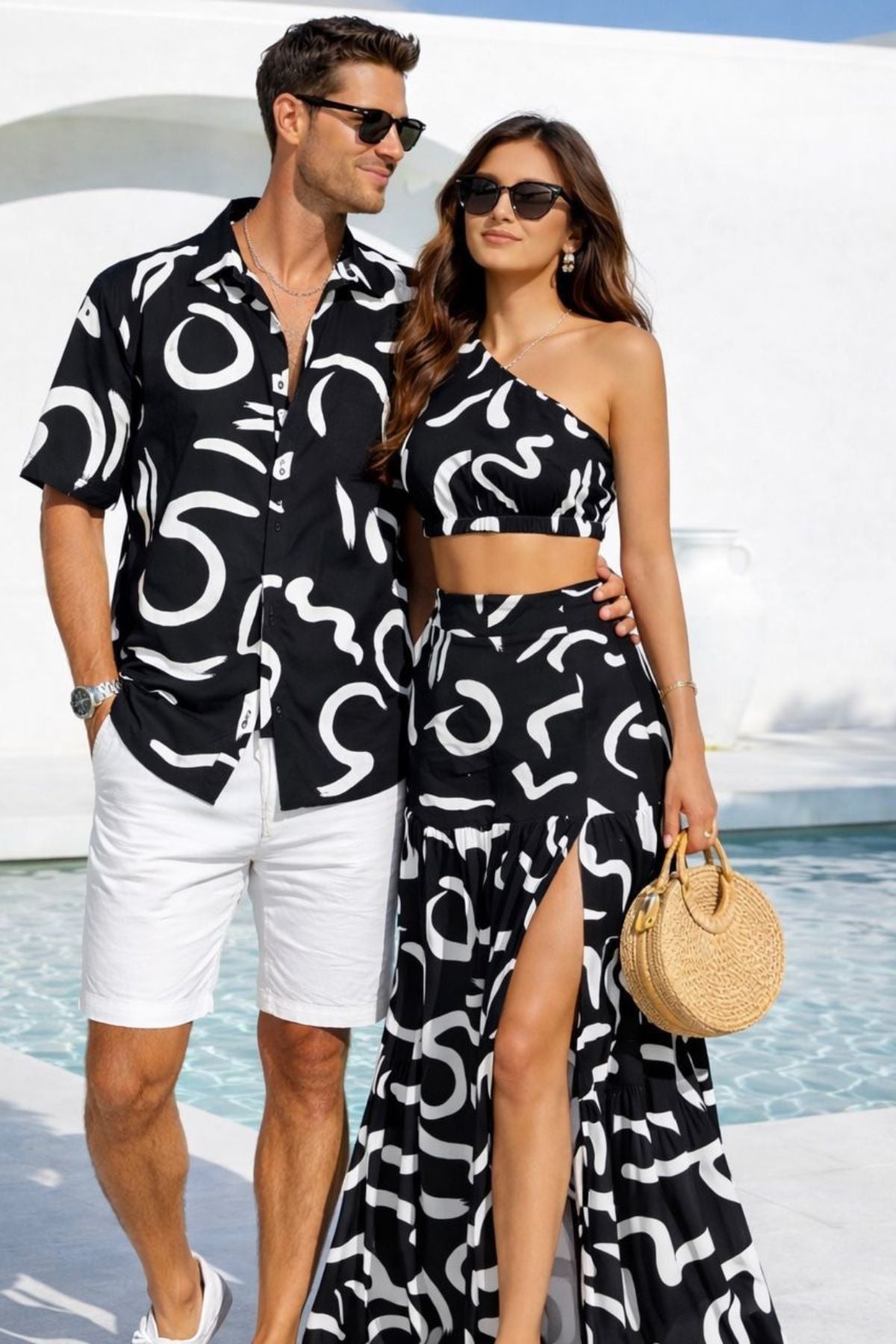 Black Wave Couple Set