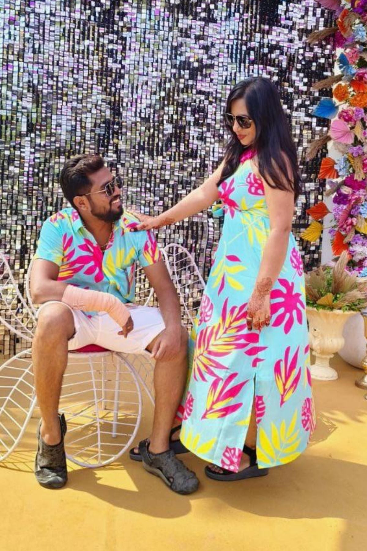 NEON PALM CINCO GIRL DRESS