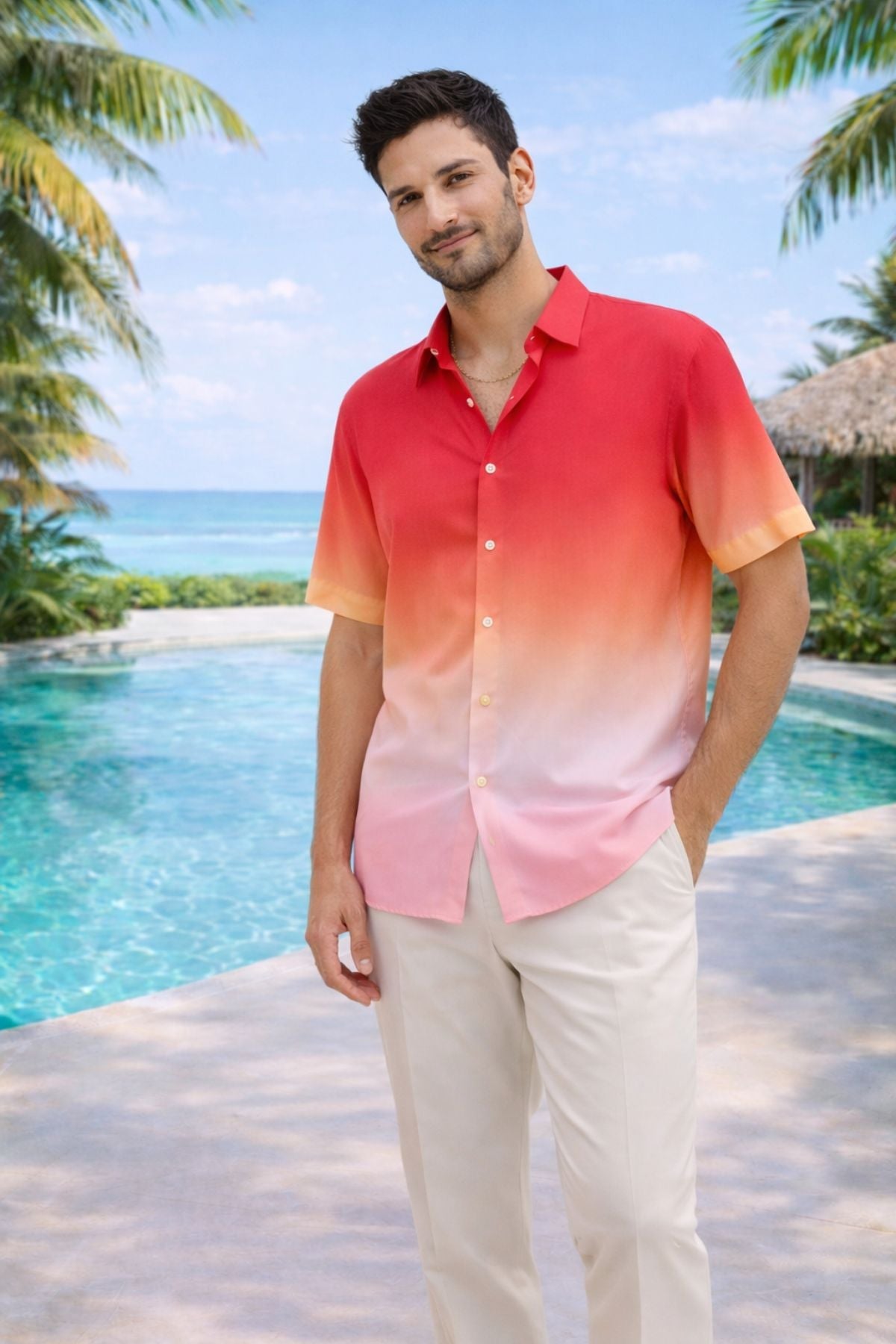 Coral Fade Love Couple Set