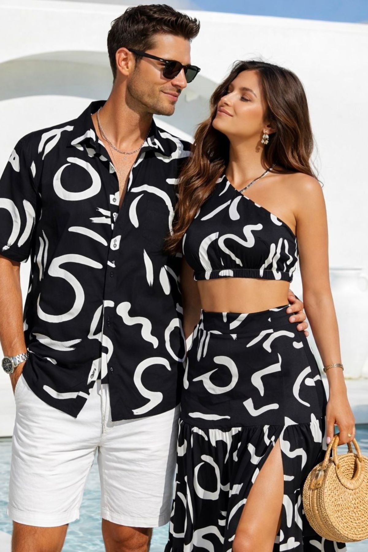 Black Wave Couple Set