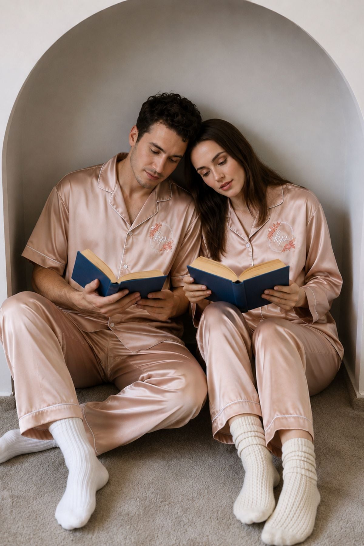 BLUSH GOLD COUPLE NIGHTSUITS SET