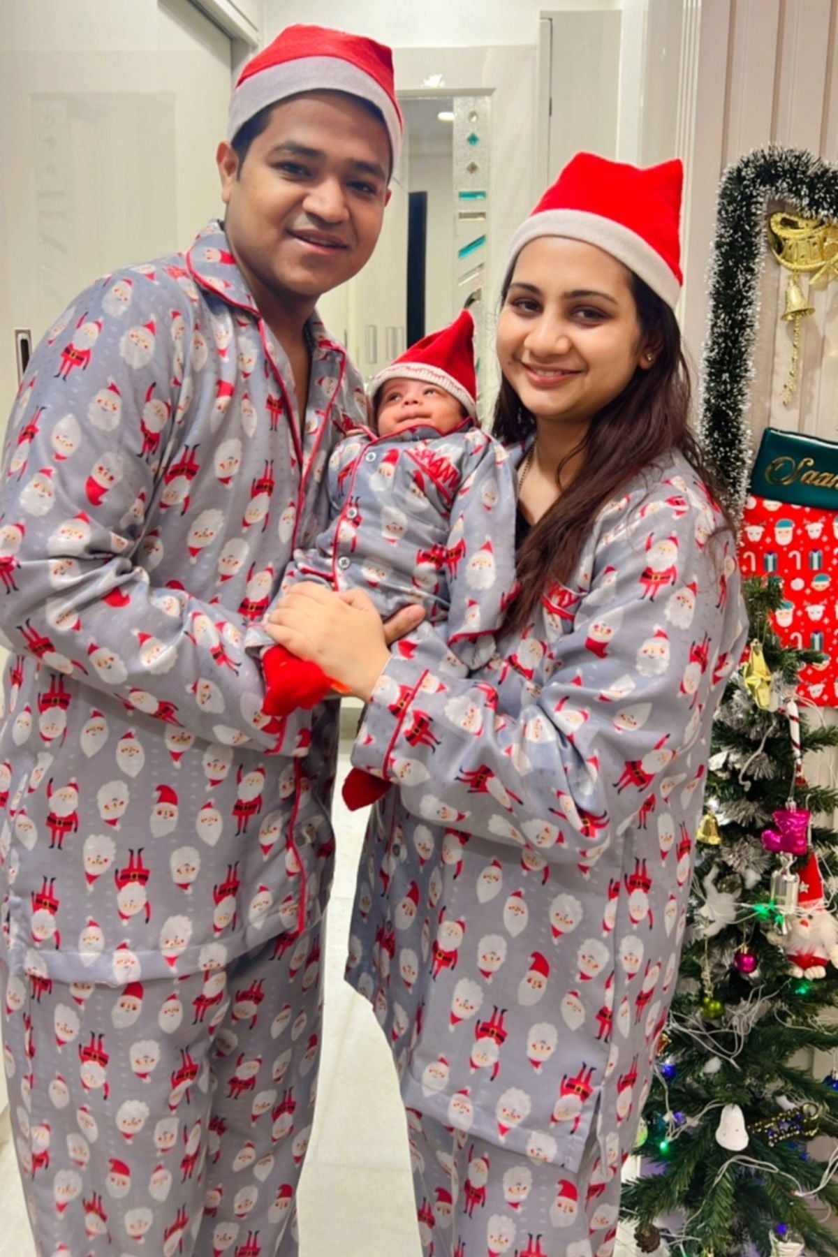 SILVER SANTA GIRL NIGHTSUIT SET