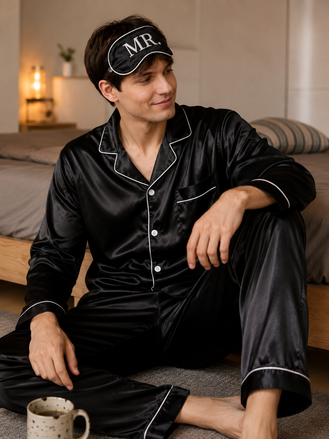 CLASSIC RED BLACK COUPLE NIGHTSUITS SET