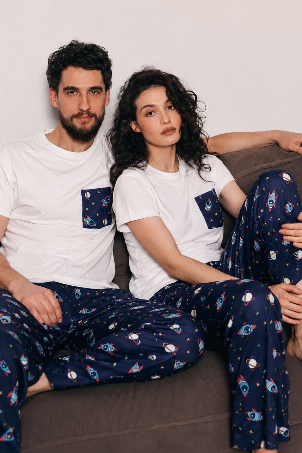 COSMIC ROCKET COUPLE NIGHTSUITS SET