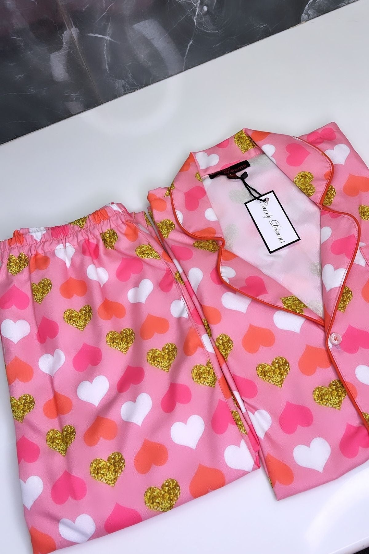 GLIMMERING HEARTS WOMEN NIGHTSUITS SET