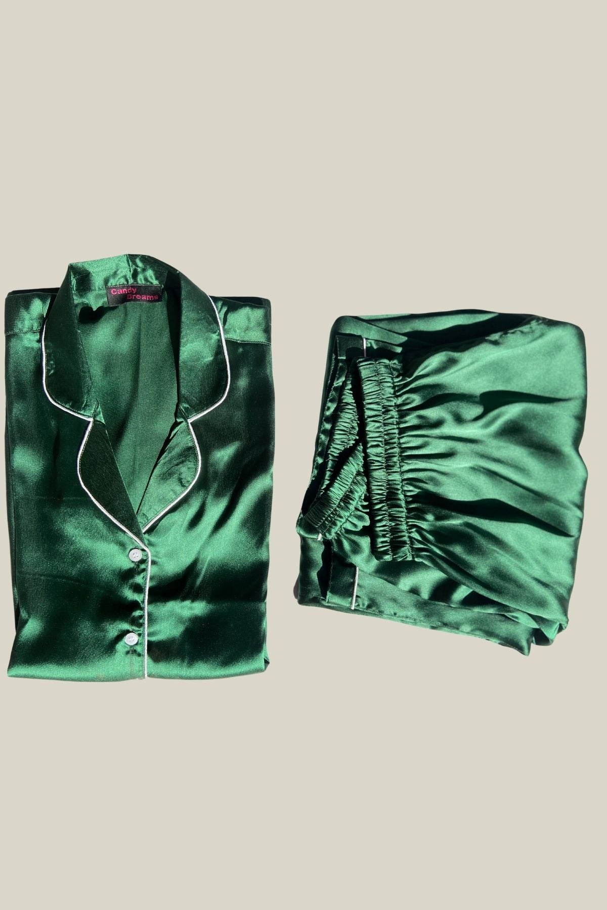 GREEN SATIN WOMAN NIGHTSUITS SET