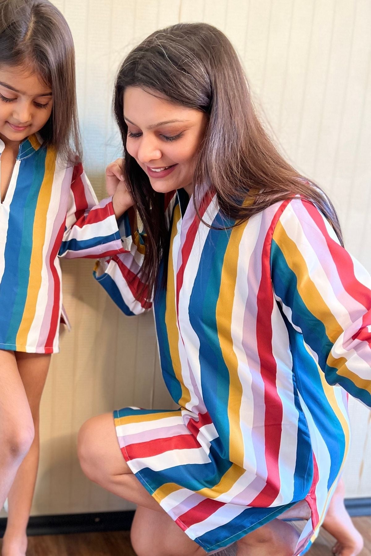 VIBRANT STRIPES WOMAN NIGHTSUITS SET