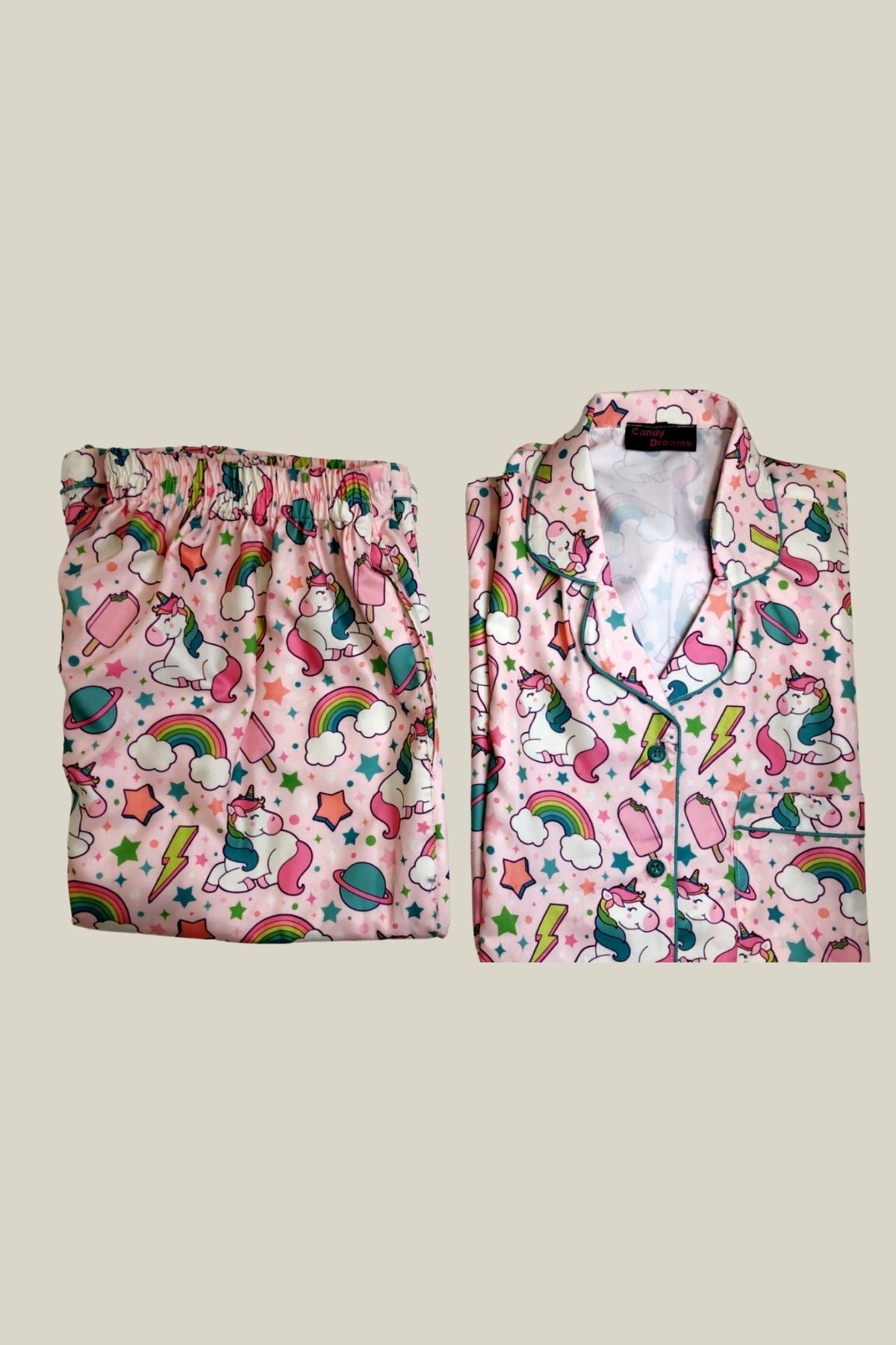 PINKY UNICORN WOMAN NIGHTSUITS SET